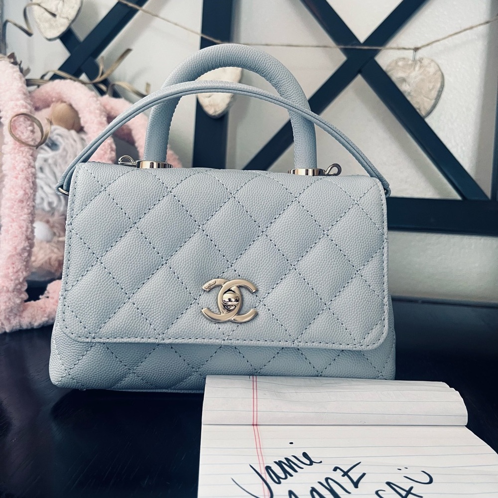 BRAND NEW AUTHENTIC CHANEL MINI COCO HANDLE CAVIAR LEATHER LGHW